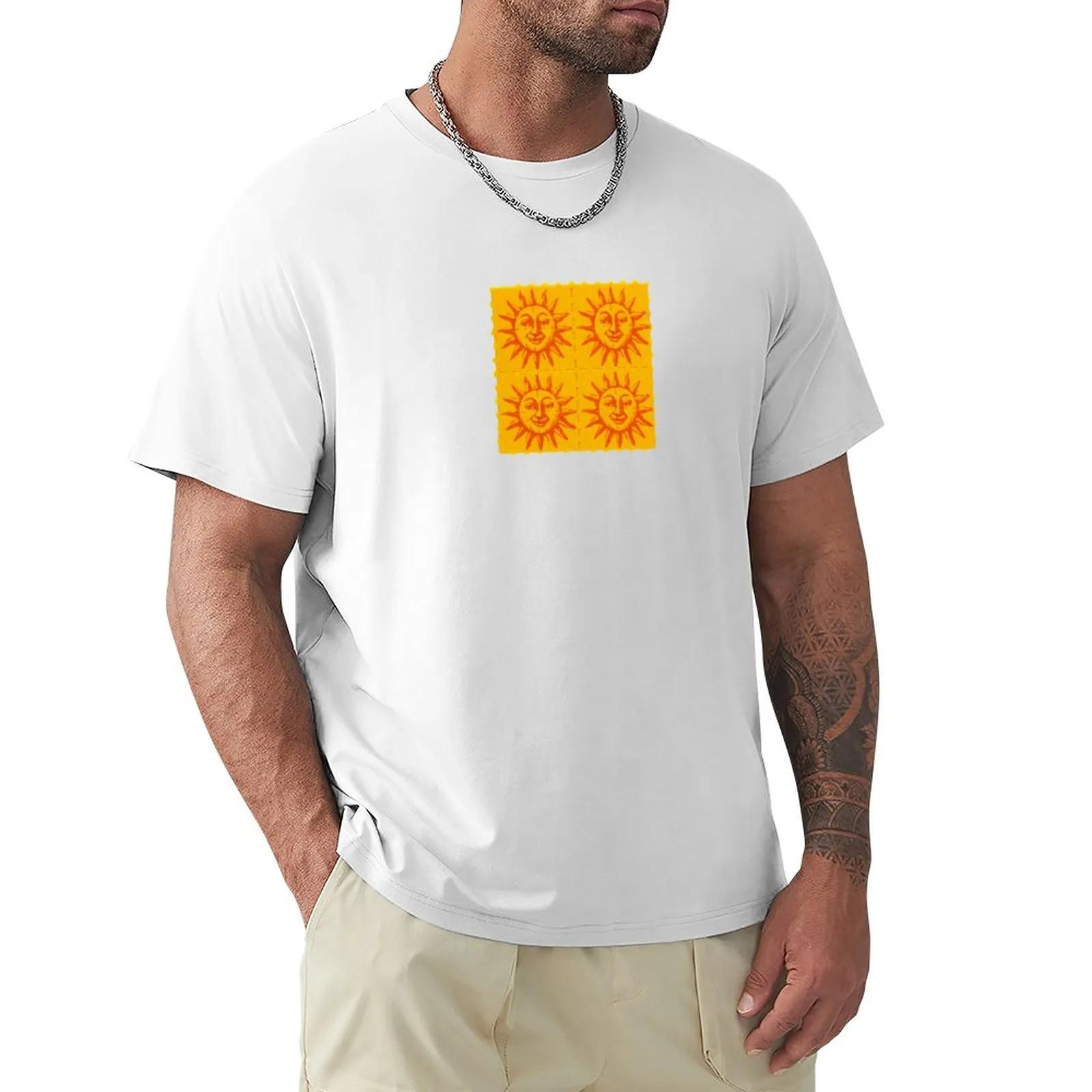 남성용 오렌지 선샤인 티셔츠, 흰색 티셔츠, 애니메이션 커스텀 티셔츠